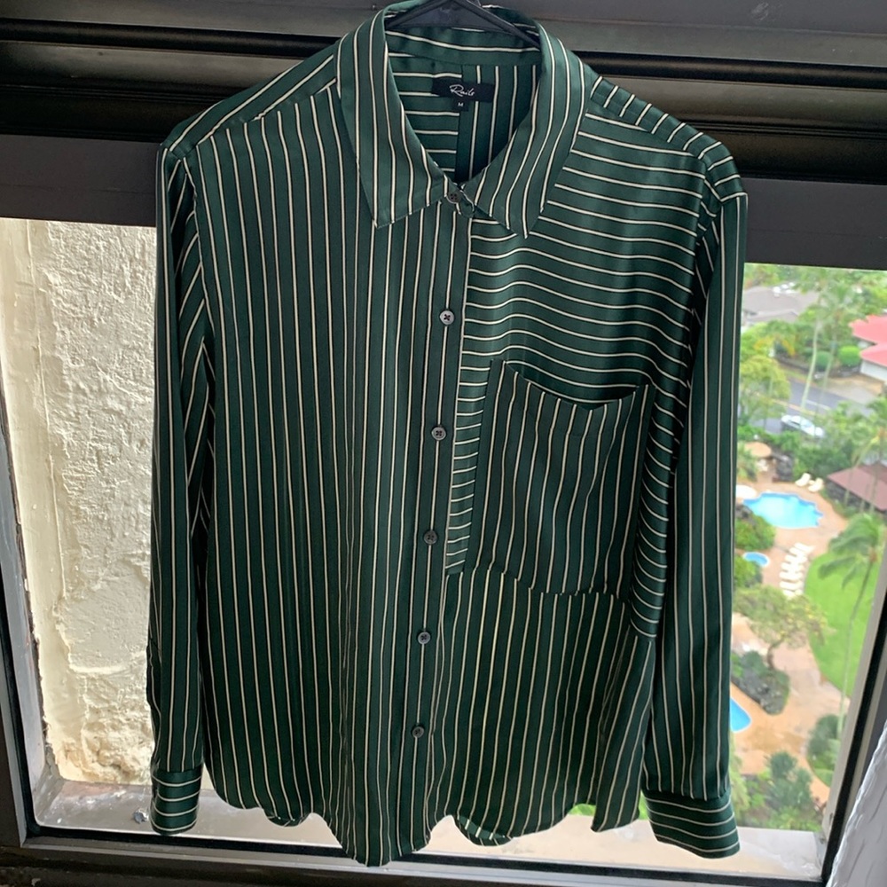 Rails women’s blouse-Spencer Forest Stripe